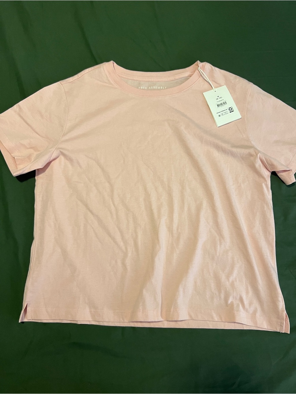 Short Sleeve Crewneck Tee in Light Pink Size M